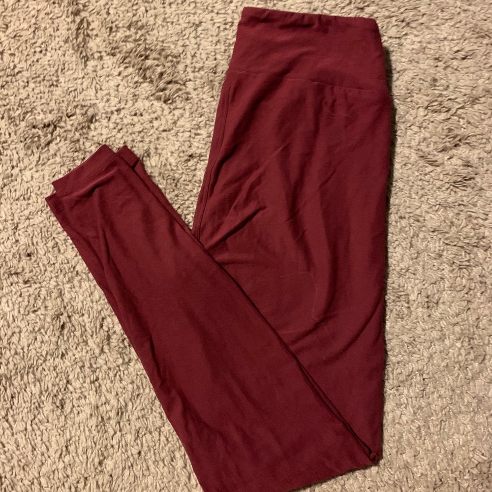 LulaRoe OS Leggings - Burgundy